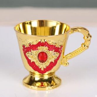 30Ml Retro Metalen Wijnglas Bar Servies Creatieve Kleine Drinken Wijn Glas Goud Europese Bar Aluminium Hand-gemaakt Keuken rood