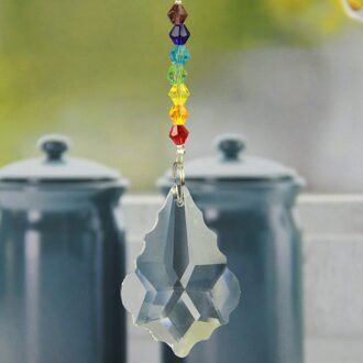 30Mm/50Mm Chakra Handgemaakte Dragonfly Crystal Ball Prism Rainbow Maker Met Octagon Kralen Thuis Opknoping Suncatcher Ornament maple DIY