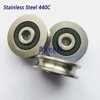 30mm round groove Stainless Steel 440C Furniture Wire Rope Roller glidewheel H Slide Door Window Silent Bearing Pulley U Wheel