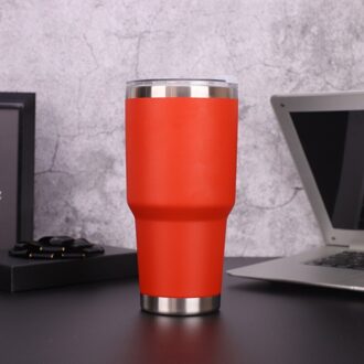 30Oz/900Ml Rvs Vacuüm Thermofles Thuis Offiice Travle Auto Thee Water Koffie Mok Drinkware Cup En Cool Ketel Oranje