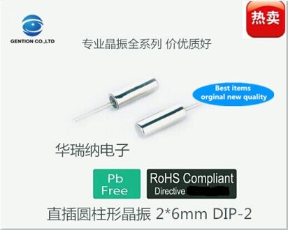 30Pcs 100% En Orginal Passieve In-Line Cilindrische Cilindrische Kristal Resonator 2X6 206 7.3728M 7.3728Mhz lage Frequentie