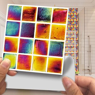 30Pcs 10X10Cm Retro Mozaïek Diy Muursticker Waterdichte Zelfklevende Keuken Badkamer Meubels Tegels te Reinigen Home Decor rood geel