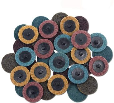 30Pcs 2 Inch Roloc Disc Gemengde Pack (Grof/Medium/Fijn) quick-Change Surface Conditioning Schijven Schuren Disc