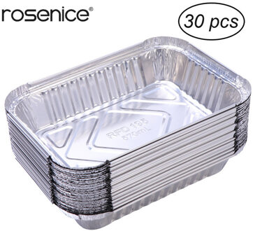 30Pcs 570Ml Wegwerp Bbq Drip Pan Tray Aluminiumfolie Tin Liners Voor Vet Vangen Pannen Vervangende Liner Trays zonder Cover