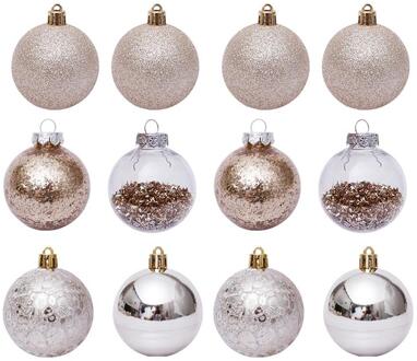 30Pcs 6Cm Kerstboom Decoratie Bal Snuisterij Xmas Party Opknoping Bal Ornamenten Voor Thuis Nieuwjaar Decoraties 30stk goud Sliver