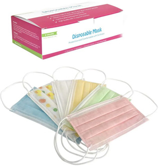 30pcs Adult Multicolor Three Layers Non-woven Disposable Protective Mask Filtration Women And Men Breathable Solid Face Cover