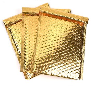 30Pcs Bright Gold Bubble Mailers Waterdichte Koerier Mailing Envelop Tassen Schokbestendig Gewatteerde Bubble Enveloppen Tas 20x17cm