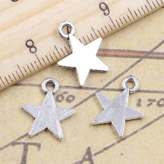 30Pcs Charms Ster 16X13Mm Tibetaanse Brons Zilver Kleur Hangers Antieke Sieraden Maken Diy Handgemaakte Craft antiek zilver verguld