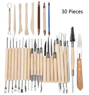 30Pcs Clay Sculpting Gereedschap Aardewerk Carving Tool Set Klei Kleur Shapers Houten 13-20Cm Lichtgewicht Comfortabele Bouw 67