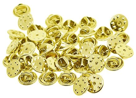 30Pcs Clutch Diy Badge Squeeze Vlinder Accessoires Sieraden Broche Sluiting Pin Houder Gesp Revers Goud