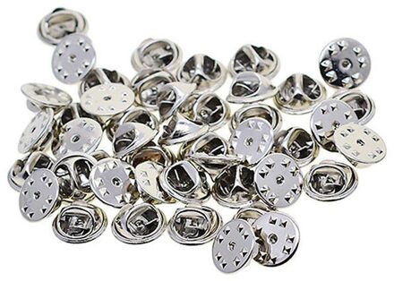 30Pcs Clutch Diy Badge Squeeze Vlinder Accessoires Sieraden Broche Sluiting Pin Houder Gesp Revers wit