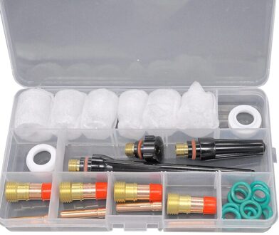 30Pcs Duurzaam Tig Lastoorts Accessoires 4 #-12 # Glas Cup Kit Tig Gas Lens Collets Body voor Wp-17/18/26 Torch