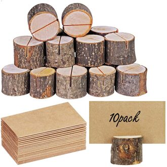 30Pcs Hout Plaats Kaarthouders Tafel Naam Kaarthouder Houder Memo Note Met 30Pcs Tafel Plaats Kaarten Voor party Bruiloft 10stk