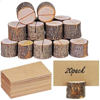 30Pcs Hout Plaats Kaarthouders Tafel Naam Kaarthouder Houder Memo Note Met 30Pcs Tafel Plaats Kaarten Voor party Bruiloft 20stk