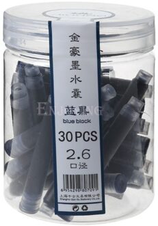 30Pcs Jinhao Universele Blauw Vulpen Inkt Sac Cartridges 2.6Mm Vullingen School Kantoorbenodigdheden blauw en zwart
