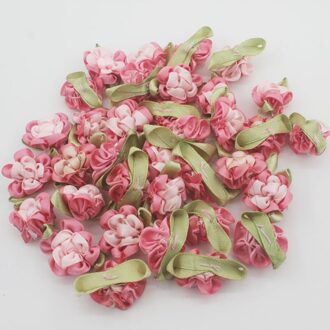 30Pcs Leuke 2Cm Mini Handgemaakte Satijnen Lint Leaf Rose Voor Baby Meisjes Haar Schoenen Tassen Jurk Scrapebooking Diy ambachtelijke Accessoires multi kleuren
