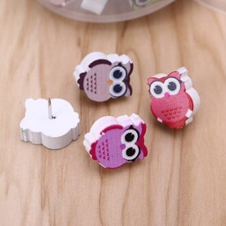 30Pcs Leuke Uil Vormige Punaise Vaste Muur Decoratieve Punaise Pins Office Supply K92C