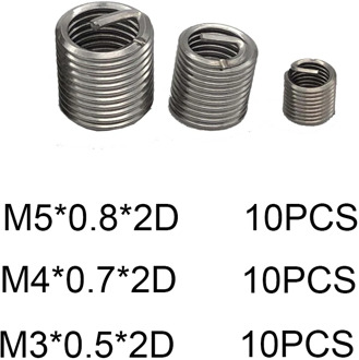 30pcs M3 M4 M5 *2D Thread Repair Kit Set threaded insert Stainless Steel thread restoration helicoil For Hardware Repair Tools