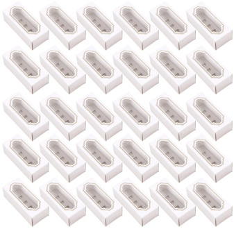 30PCS Macaron Box for 5 Macaron Container Drawer Type Party Gift Wrap Storage Cake Cookie Macaron Packing Box with Clear Window