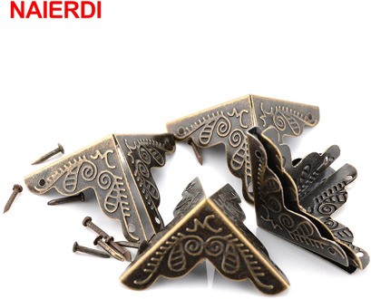 30PCS NAIERDI 3.6x2.4cm Luggage Case Box Corners Brackets Decorative Corner For Furniture Decorative Triangle Rattan Carved