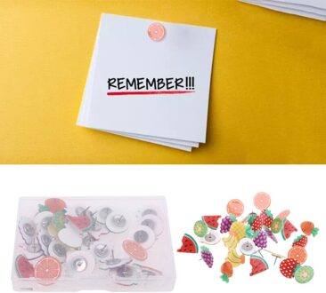 30Pcs Office Decoratieve Punaises Groente Fruit Pushpins Whiteboard Foto Muur Kaarten Pins Kantoor Schoolbenodigdheden