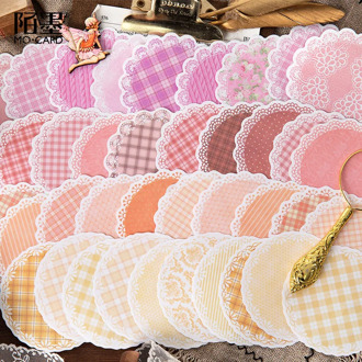 30pcs/pack Lace Series Kawaii Cute Background Memo Pad Diary Stationary Flakes Scrapbook Decorative Sticky Notes Grid Sticker