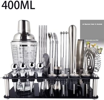 30Pcs Rvs Boston Cocktail Shaker Bar Set Wijn Martini Drink Mixer Bar/Party Tool Barman 30P 400ML Stand