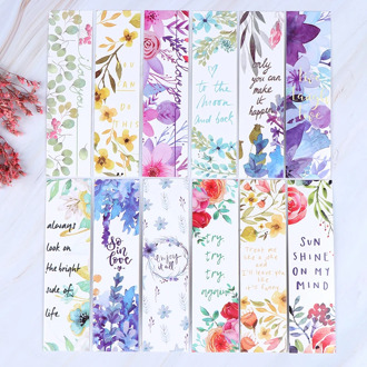 30Pcs/set Beautiful Flowers Bookmarks Message Cards Book Notes Paper Page Holder for Books School Office Supplies Stationery