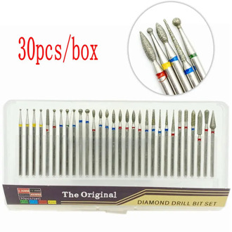 30pcs/set Diamond Grinding Burs Engraving Carving Polishing Glass Jade Stone Drill Bit Dental/nail Rotary Tool Set