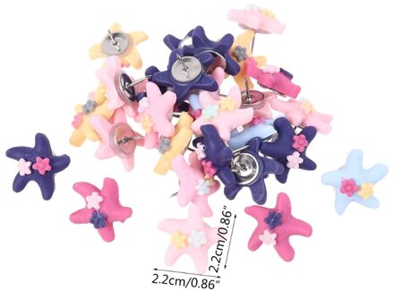 30Pcs Zeester Bloemen Punaises Pushpins Muur Decoratieve Voor Whiteboard Foto 'S Kaarten Bulletin Board Kantoor Schoolbenodigdheden