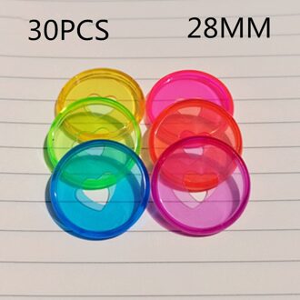 30PCS28MM Plastic Binding Ring Gesp, Transparante Jelly Kleur Cd, Losbladige Notebook Binding Accessoires kleurmenging