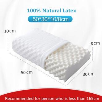 30Thailand Natuurlijke Latex Kussen Beddengoed Slapen Gezondheidszorg Orthopedisch Kussen Massage Halswervels Kussens Nekkussen 50x30x10-8 B