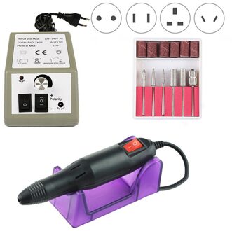 30W 35000Rpm Electric Nail Boor Machine Manicure Pedicure Boor Set Nail Salon Polijsten Frezen Linkerhand Nail boor 20000 grijs