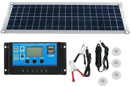 30W Dual USB Flexibele Zonnepaneel Kit + Controller + Clip Outdoor Auto Charger Power 40A