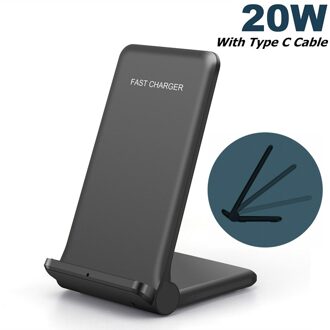 30W Snelle Qi Draadloze Oplader Stand Voor Iphone 12 11 Xs Xr X Airpods Pro Opvouwbare Draadloze Opladen Dock voor Samsung S10 S20 S21 20W MAX