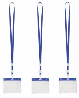 30x Badgehouder met blauw keycord