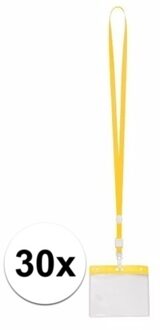 30x Badgehouder met geel keycord - Action products