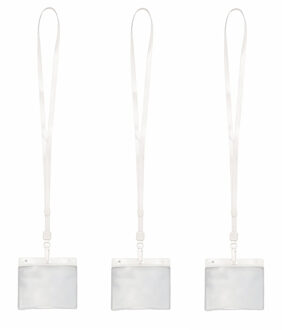30x Badgehouder met wit keycord