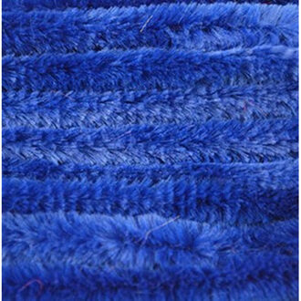 30x Blauw chenille draad 14 mm x 50 cm