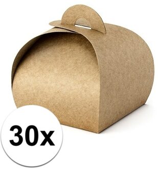 30x Bruine kraft kado doosjes 8,5 cm