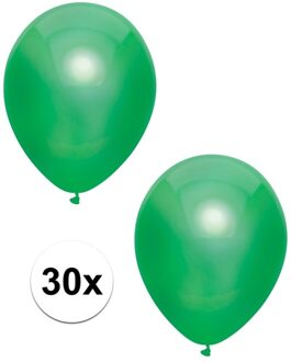 30x Donkergroene metallic ballonnen 30 cm - Feestversiering/decoratie ballonnen donkergroen