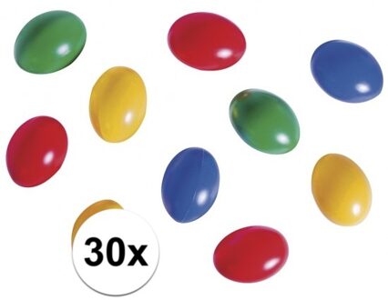 30x Gekleurde plastic eieren  - Paasversiering / Paasdecoratie