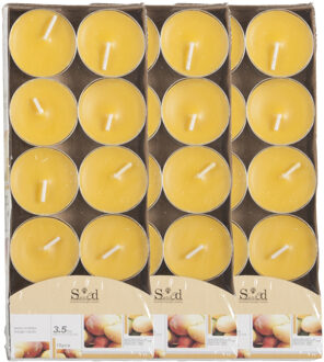 30x Geurtheelichtjes mango/geel 3,5 branduren - Geurkaarsen mangoengeur fruitgeur - Waxinelichtjes