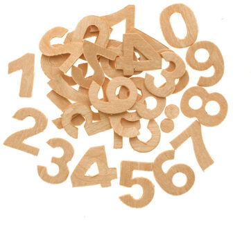 30x Houten cijfers/getallen 2,5 cm hobby/knutselmateriaal Beige