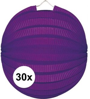 30x Lampionnen paars 22 cm