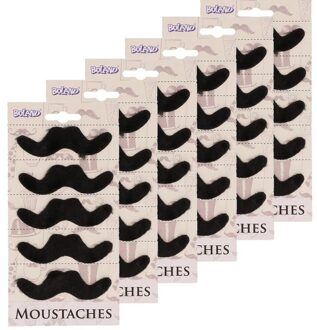 30x Mexicaanse snorren zelfklevend - Verkleed accessoire - Carnaval - Mexico themafeest