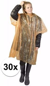 30x oranje noodponcho doorschijnend - Regenponcho's