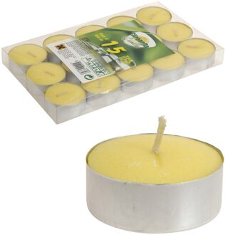 30x stuks Citronella waxinelichtjes anti muggen - Waxinelichtjes Geel