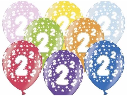 30x stuks verjaardag ballonnen 2 jaar thema met sterretjes
