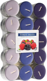 30x stuks Waxinelichtjes/theelichten geurkaarsen - bosvruchten - 4 branduren - Kaarsen